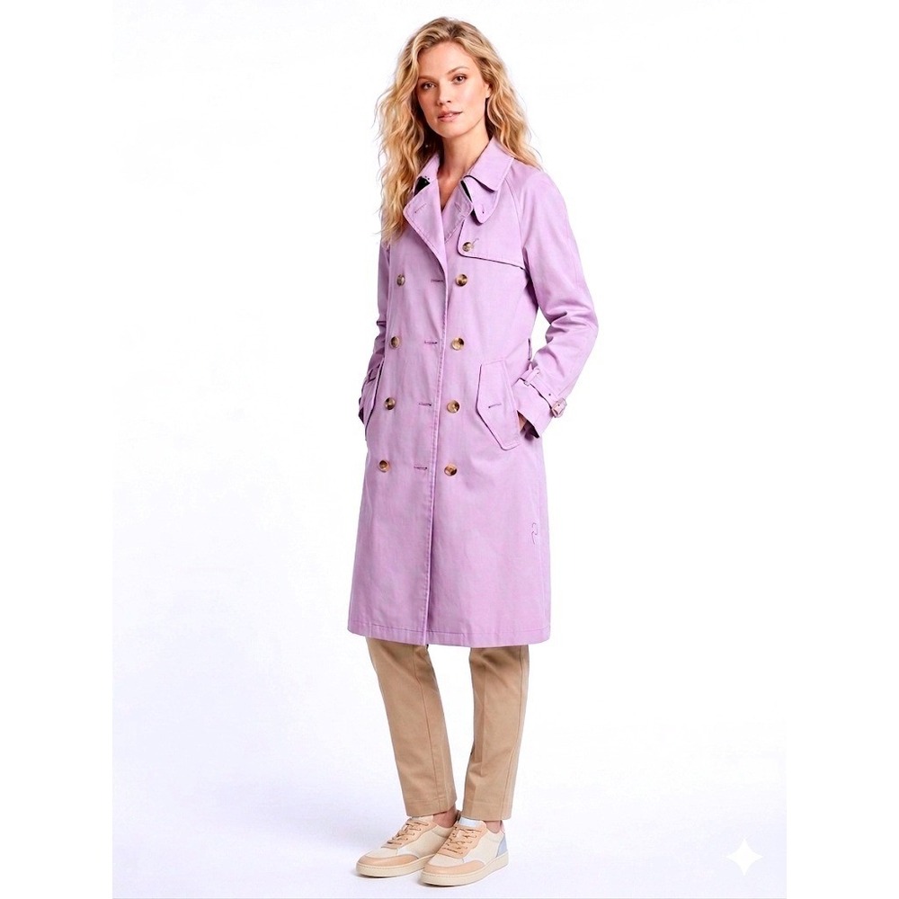 Isaac Mizrahi for Target Purple Chic Trench Y2K Coat Double Breasted Lilac M